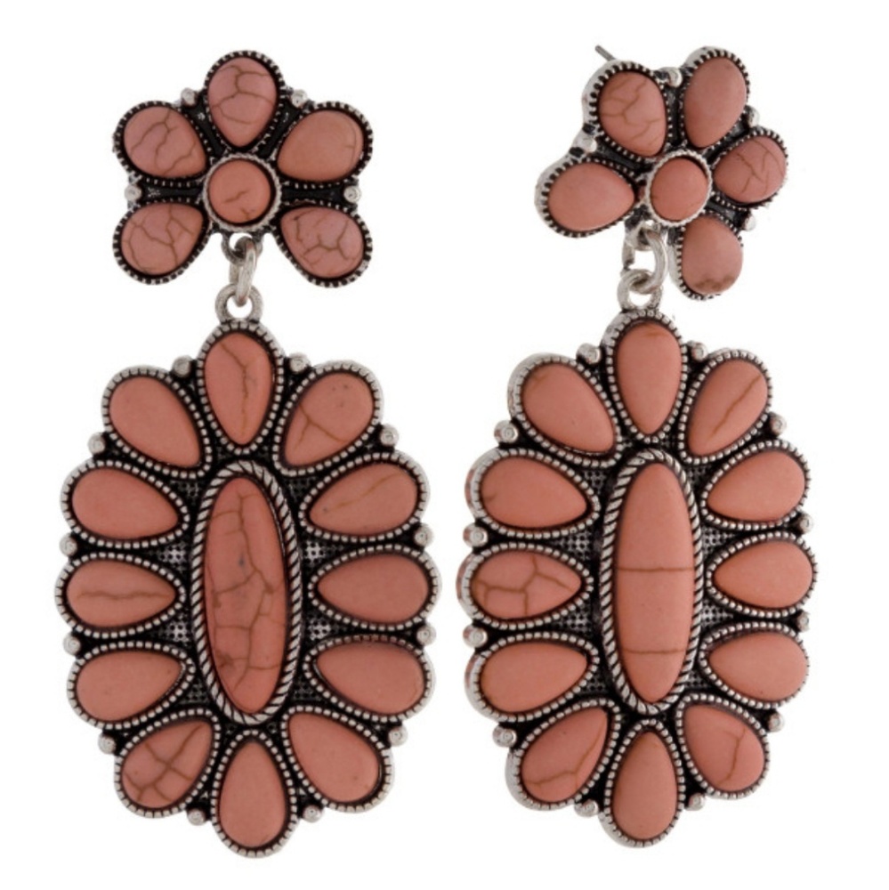 Peach Stone Earrings